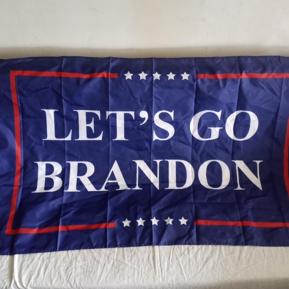 3 Ft x 5 Ft Blue Let's Go Brandon Blue One-Sided Flag